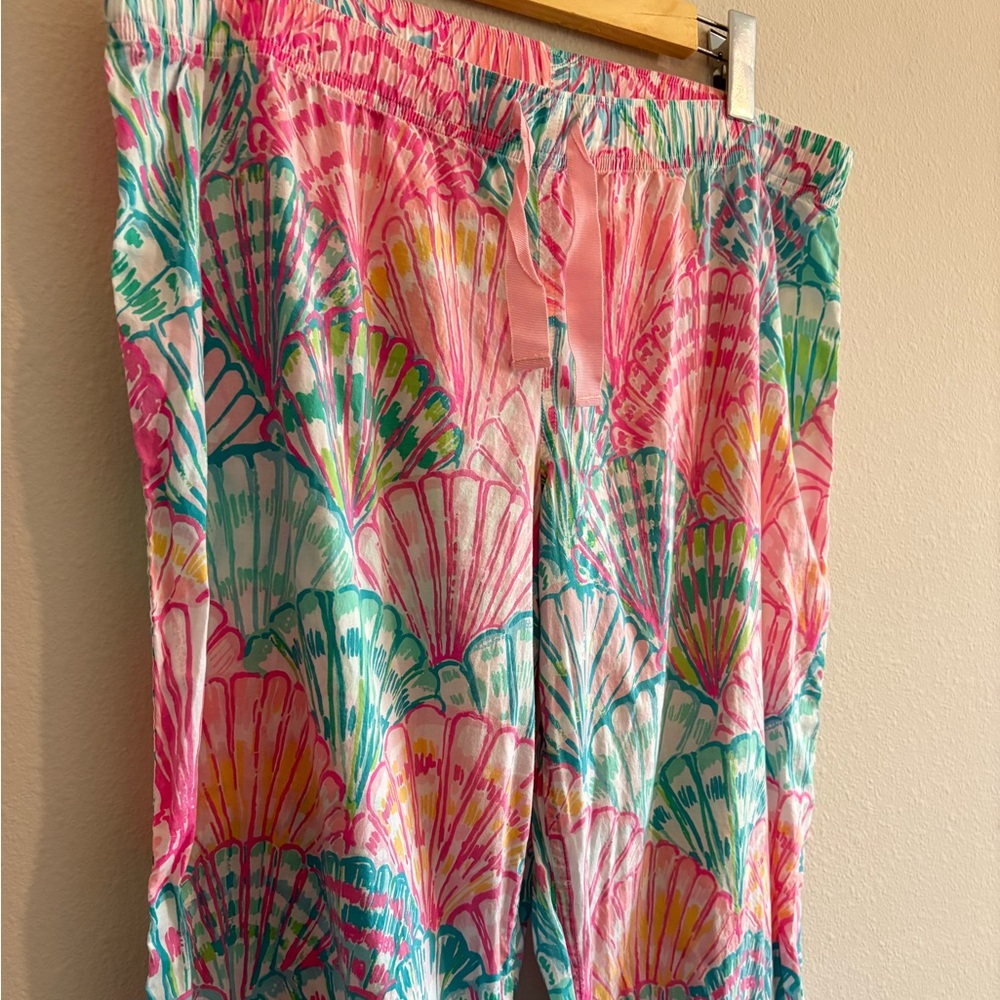 Lilly Pulitzer Pajama Pants Loose-Fit Cotton ‘Oh Shello’ Women’s XL Vacation - Picture 4 of 8